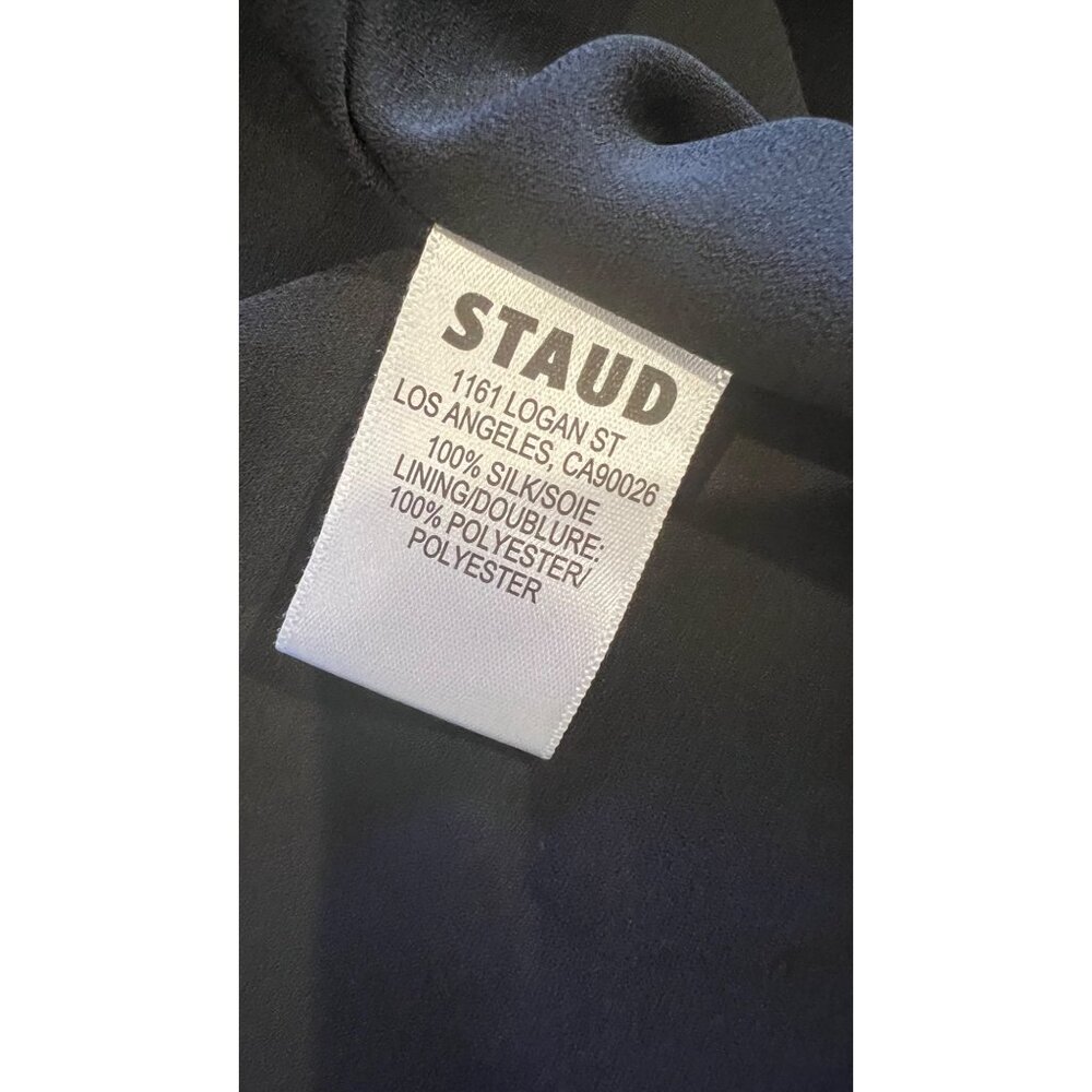 STAUD Nic Ruched Sleeveless black Silk Maxi Dress SIZE 4 - Picture 8 of 9